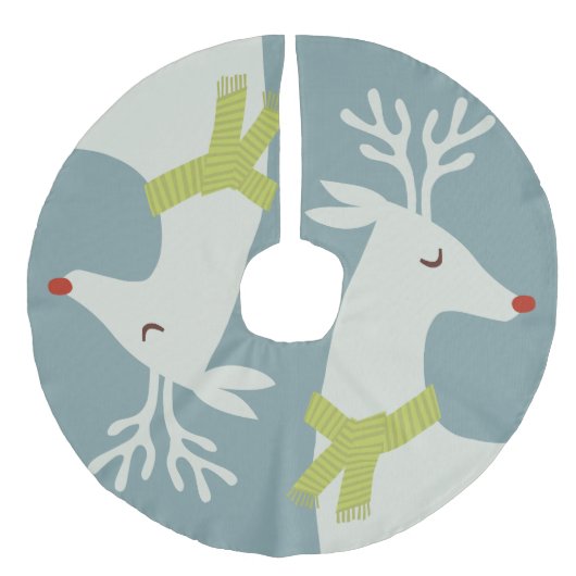Moderner Ren-Weihnachtsbaum-Rock Leinenimitat Weihnachtsbaumdecke (Vorderseite)