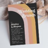 Moderner Retro 70er Rainbow Dark Wedding Brunch In Einladung