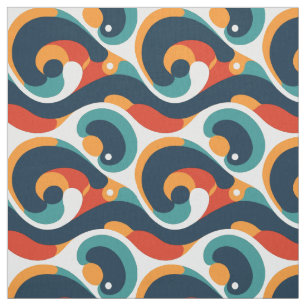 Moderner Retro-Abstrakter Groovy Stoff