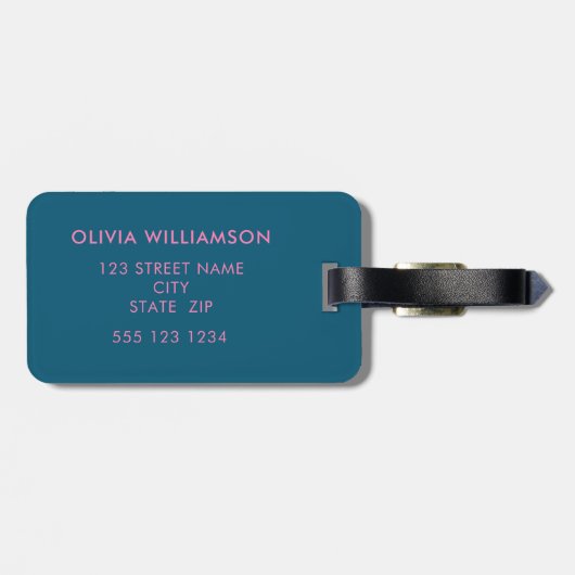 Moderner Retro-Blumendruck Gepäckanhänger (Rückseite horizontal)