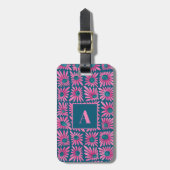 Moderner Retro-Blumendruck Gepäckanhänger (Vorderseite vertikal)