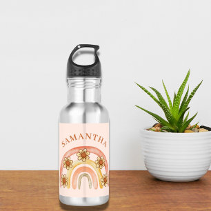 Moderner Retro Boho Rainbow Edelstahlflasche