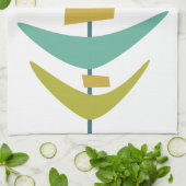 Moderner Retro Boomerang Mitte des Jahrhunderts Geschirrtuch (Gefaltet)