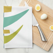 Moderner Retro Boomerang Mitte des Jahrhunderts Geschirrtuch (Viertel Falte)