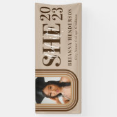 Moderner Retro-brauner und neutraler Abschluss Banner (Vertikal)