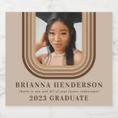 Moderner Retro-brauner und neutraler Abschluss Schaumweinetikett (Einzelnes Label)