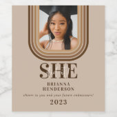 Moderner Retro-brauner und neutraler Abschluss Weinetikett (Einzelnes Label)