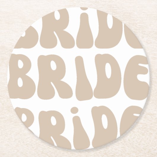 Moderner Retro Bridge Junggeselinnen-Abschied Vint Runder Pappuntersetzer (Vorderseite)