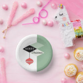 Moderner Retro-Chic-Urlaub im Mittelalter Pappteller (Party)