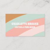 Moderner Retro Color Wave QR Code Visitenkarte (Vorderseite)