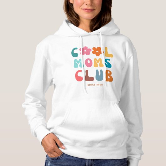 Moderner Retro Cool Moms Club Vintag Groovy Hoodie (Vorderseite)
