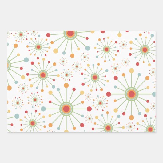 Moderner Retro der 1970er Jahre  Sun Burst Geschenkpapier Set (Vorderseite)