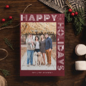 Moderner Retro Elegantes, individuelles, dunkelrot Feiertagskarte