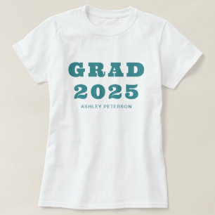 Moderner Retro-Fett-Typografie Aquamariner Abschlu T-Shirt