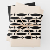 Moderner Retro Fisch Schwarz & Mandelcreme aus dem Geschenkpapier Set (Beispiel)