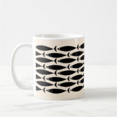 Moderner Retro Fisch Schwarz & Mandelcreme aus dem Kaffeetasse (Links)