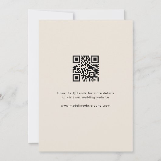 Moderner Retro Floral Wedding QR-Code Save the Dat Date (Rückseite)