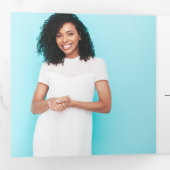 Moderner Retro-Foto-Abschluss Tri-Fand-Einladung Dreifach-gefaltete Programmkarte (Innen Erste Seite)