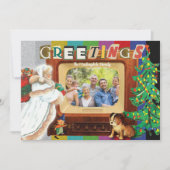 Moderner Retro Foto Weihnachtsfeiertag Feiertagskarte (Vorderseite)