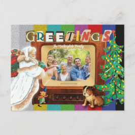 Moderner Retro Foto Weihnachtsfeiertag Feiertagspostkarte