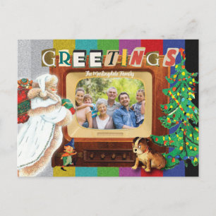 Moderner Retro Foto Weihnachtsfeiertag Feiertagspostkarte