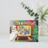 Moderner Retro Foto Weihnachtsfeiertag Feiertagspostkarte (Stehend Vorderseite)
