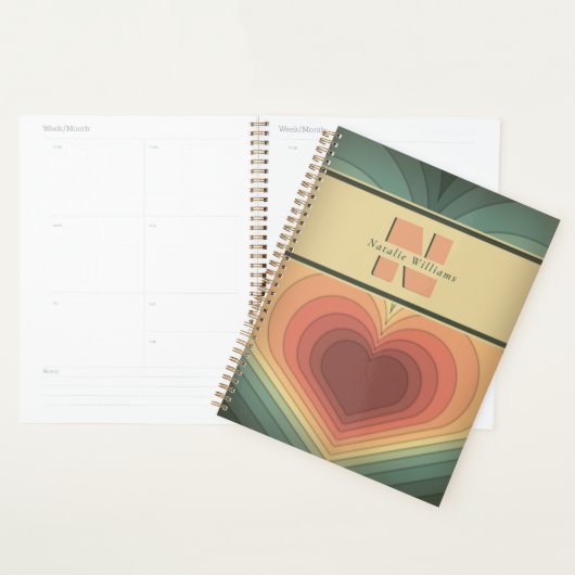 Moderner Retro Funky Romantic Heart Planner Planer (Anzeige)