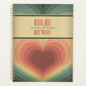 Moderner Retro Funky Romantic Heart Planner Planer (Vorderseite)