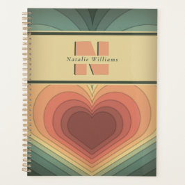 Moderner Retro Funky Romantic Heart Planner Planer