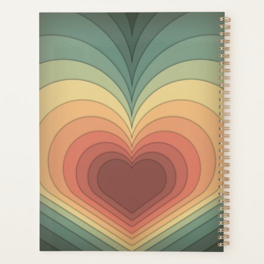 Moderner Retro Funky Romantic Heart Planner Planer (Rückseite)