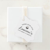 Moderner Retro gebacken mit Liebe Cupcakes Geschenkanhänger (Beispiel)