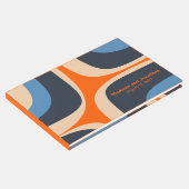 Moderner Retro Groove blau und orange Gästebuch (Ecke)