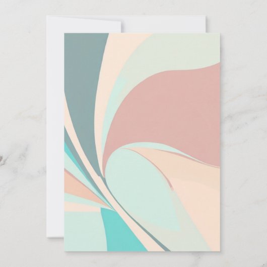 Moderner Retro Groovy Peach Aquamarin Aqua Bridal Einladung (Rückseite)