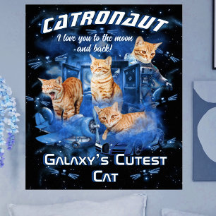 Moderner Retro-Hundename Süße Weltraumfotos Bootle Poster