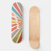 Moderner Retro Individuelle Name Spaß Vintag Sunbu Skateboard (Vorderseite)