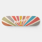 Moderner Retro Individuelle Name Spaß Vintag Sunbu Skateboard (Horizontal)