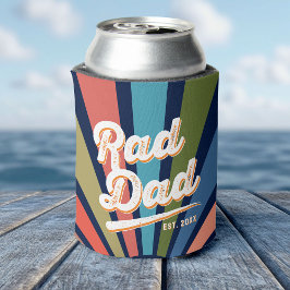 Moderner Retro Krasser Vater Spaß Vintag Regenboge Dosenkühler