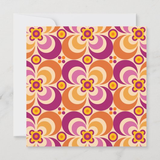 Moderner Retro-Lila Orange-QR-CODE Einladung (Rückseite)