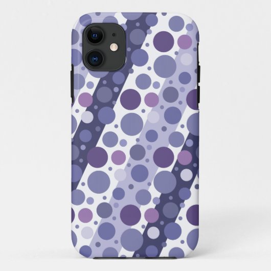Moderner Retro lila Polka-Punkt-Spaß Case-Mate iPhone Hülle (Rückseite)