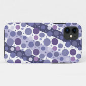 Moderner Retro lila Polka-Punkt-Spaß Case-Mate iPhone Hülle (Rückseite (Horizontal))