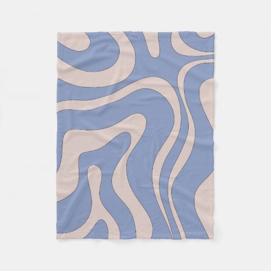 Moderner Retro Liquid Swirl Funky Abstraktes Muste Fleecedecke (Vorderseite)