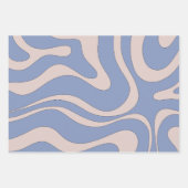 Moderner Retro Liquid Swirl Funky Abstraktes Muste Geschenkpapier Set (Vorderseite 3)