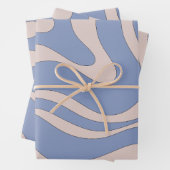 Moderner Retro Liquid Swirl Funky Abstraktes Muste Geschenkpapier Set (Beispiel)