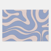 Moderner Retro Liquid Swirl Funky Abstraktes Muste Geschenkpapier Set (Vorderseite)