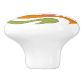 Moderner Retro Liquid Swirl Funky Abstraktes Muste Keramikknauf (Seitenansicht)