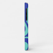 Moderner Retro Liquid Swirl Funky Blue Abstrakt Case-Mate iPhone Hülle (Hinten/Links)