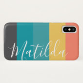 Moderner Retro Ombre Personalisierter Name Case-Mate iPhone Hülle (Rückseite (Horizontal))