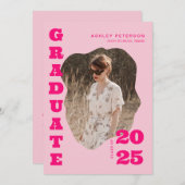 Moderner Retro-Pink-Typografie-Foto-Abschluss Ankündigung (Vorne/Hinten)