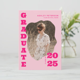 Moderner Retro-Pink-Typografie-Foto-Abschluss Ankündigung