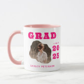 Moderner Retro-Pink-Typografie-Foto-Abschluss Tasse (Links)